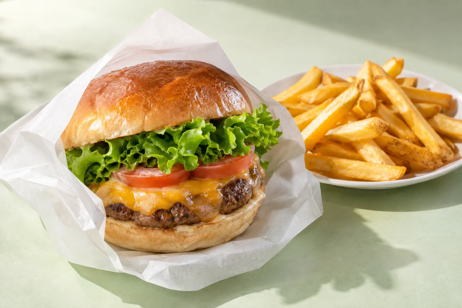 ハンバーガーとポテト