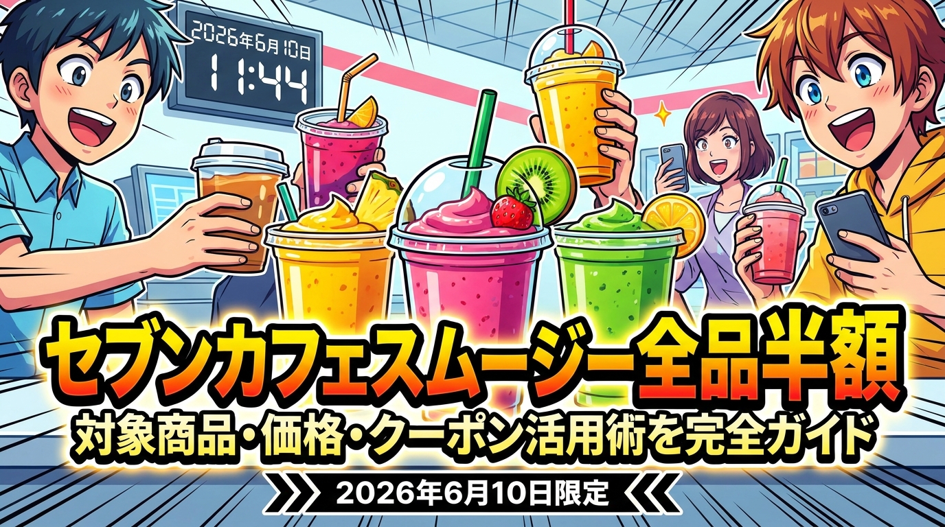 セブンカフェスムージー全品半額2026年6月10日の対象商品・価格・クーポン活用術を完全ガイド