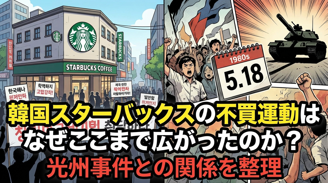 韓国スターバックスの不買運動はなぜここまで広がったのか?光州事件との関係を整理