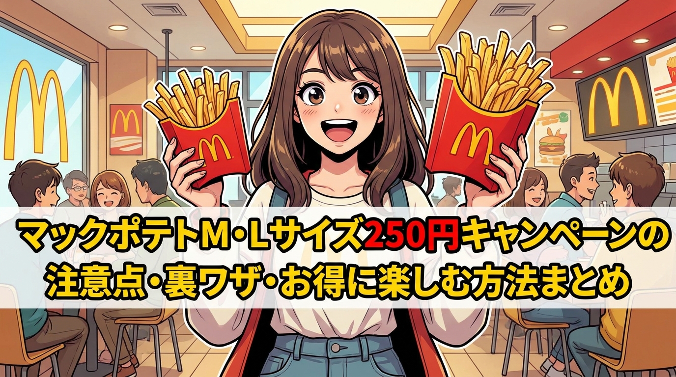 マックポテトM・Lサイズ250円キャンペーンの注意点・裏ワザ・お得に楽しむ方法まとめ