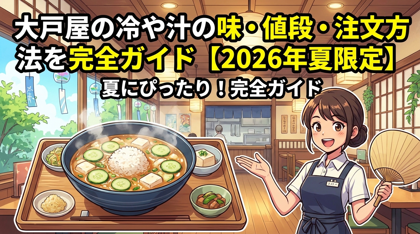 大戸屋の冷や汁の味・値段・注文方法を完全ガイド【2026年夏限定】