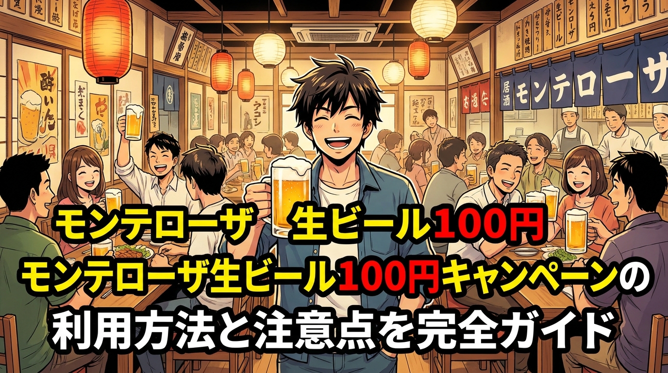 モンテローザ生ビール100円キャンペーンの利用方法と注意点を完全ガイド