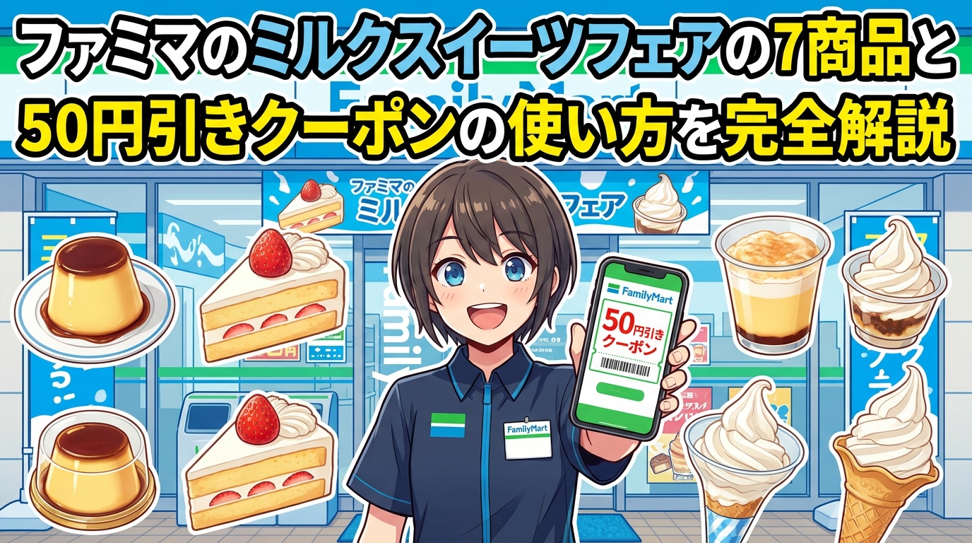 ファミマのミルクスイーツフェアの7商品と50円引きクーポンの使い方を完全解説