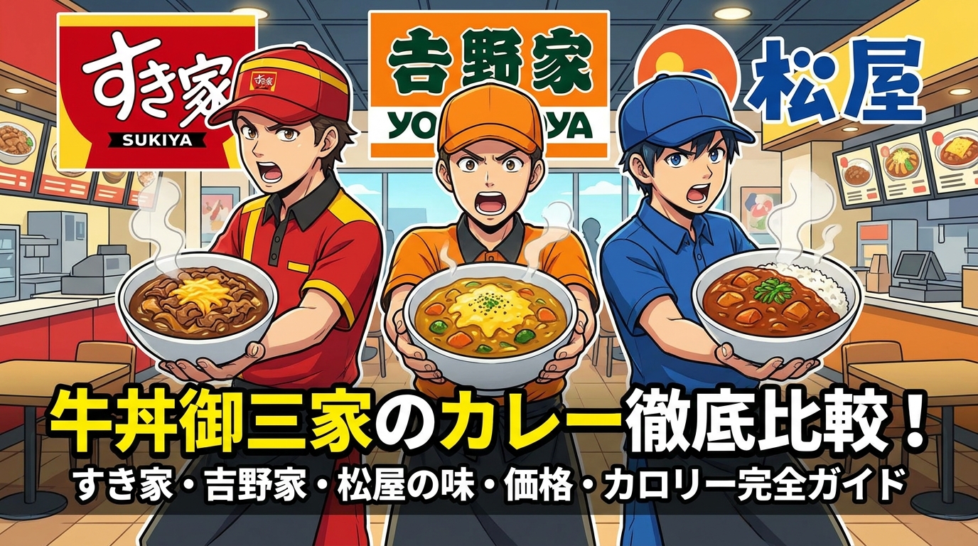 牛丼御三家のカレー徹底比較！すき家・吉野家・松屋の味・価格・カロリー完全ガイド