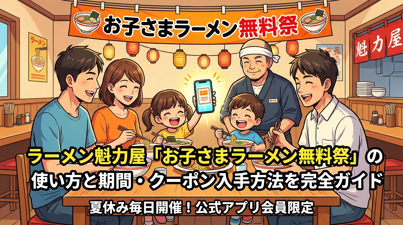 ラーメン魁力屋「お子さまラーメン無料祭」の使い方と期間・クーポン入手方法を完全ガイド