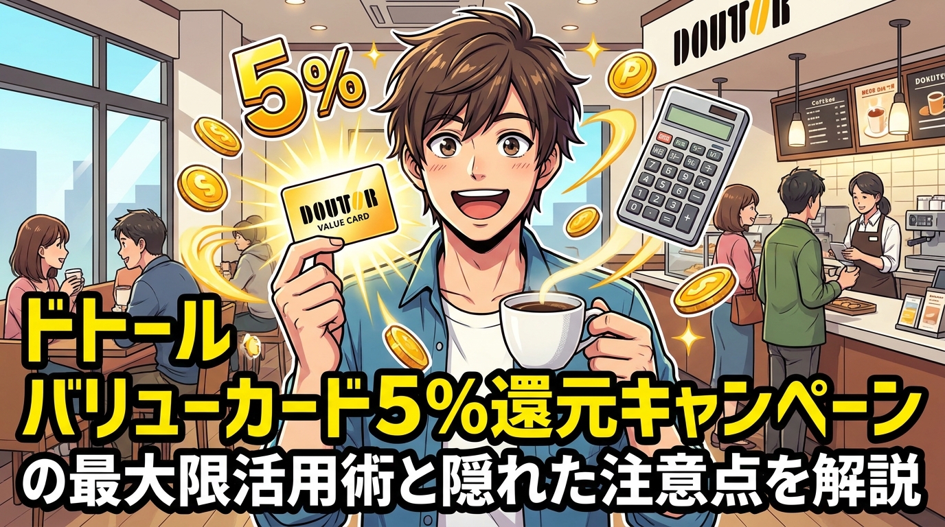 ドトール バリューカード5%還元キャンペーンの最大限活用術と隠れた注意点を解説