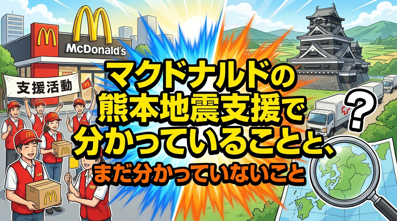 マクドナルドの熊本地震支援で分かっていることと、まだ分かっていないこと